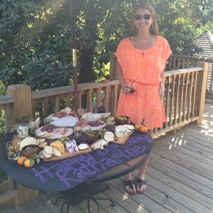 Tracy Reese size M orange/white cocoon dress